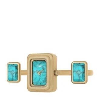 Raquel Watch Ring Two-Hand Gold-Tone Stainless Steel Watch
