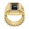 Raquel Watch Ring Two-Hand Gold-Tone Stainless Steel Watch