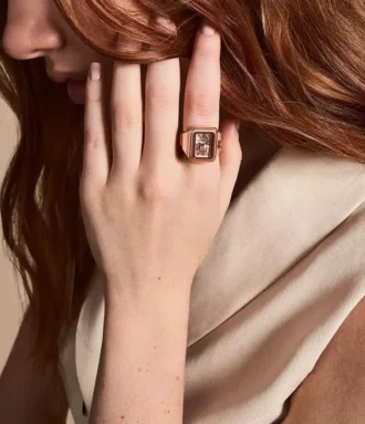 Raquel Watch Ring Two-Hand Rose Gold-Tone Stainless Steel