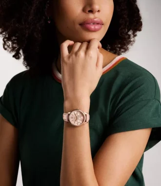 Rye Multifunction Pink Leather Watch