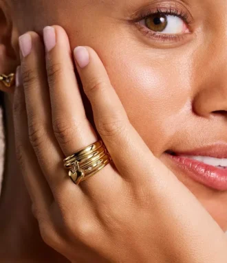 Sadie All My Love Gold-Tone Stainless Steel Heart Prestack Ring