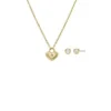 Sadie Gold-Tone Stainless Steel Heart Necklace and Earrings Gift Set