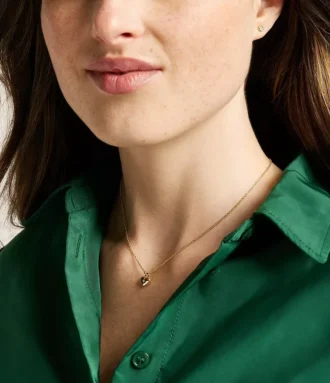 Sadie Gold-Tone Stainless Steel Heart Necklace and Earrings Gift Set