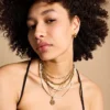 Sadie Locket Collection Gold-Tone Stainless Steel Pendant Necklace