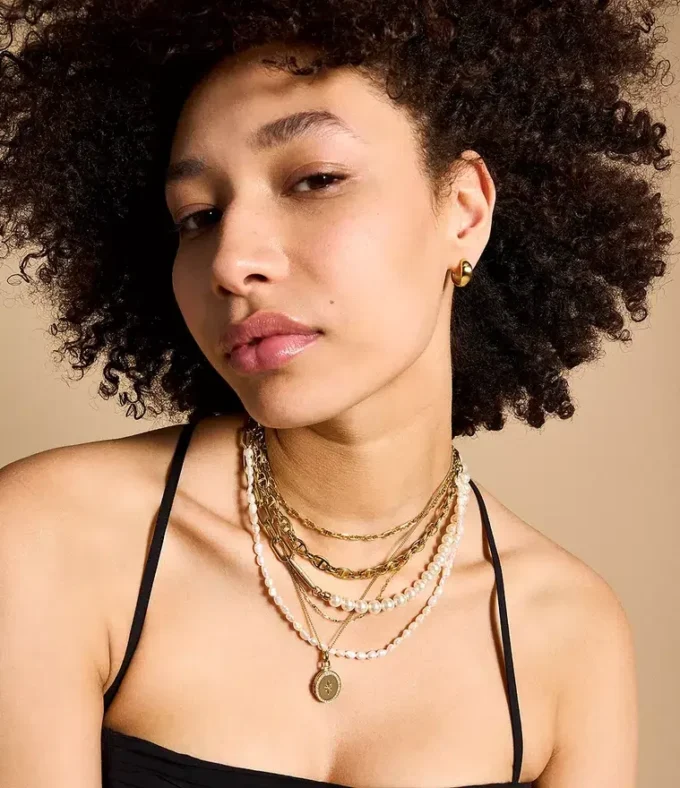Sadie Locket Collection Gold-Tone Stainless Steel Pendant Necklace