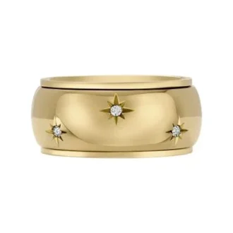 Sadie Shine Bright Gold-Tone Stainless Steel Fidget Band Ring