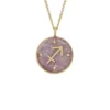 Sagittarius Sutton Zodiac Gold-Tone Stainless Steel Purple Amethyst Pendant Necklace
