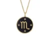 Scorpio Sutton Zodiac Gold-Tone Stainless Steel Black Sandstone Pendant Necklace