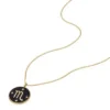 Scorpio Sutton Zodiac Gold-Tone Stainless Steel Black Sandstone Pendant Necklace