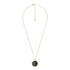 Scorpio Sutton Zodiac Gold-Tone Stainless Steel Black Sandstone Pendant Necklace