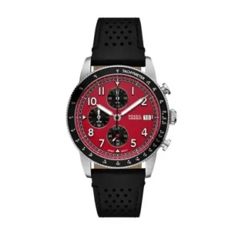 Sport Tourer Chronograph Black Leather Watch