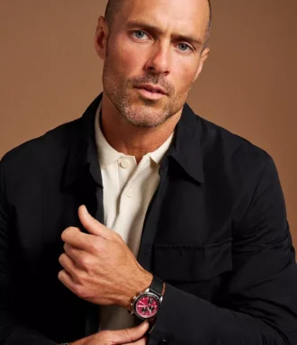 Sport Tourer Chronograph Black Leather Watch