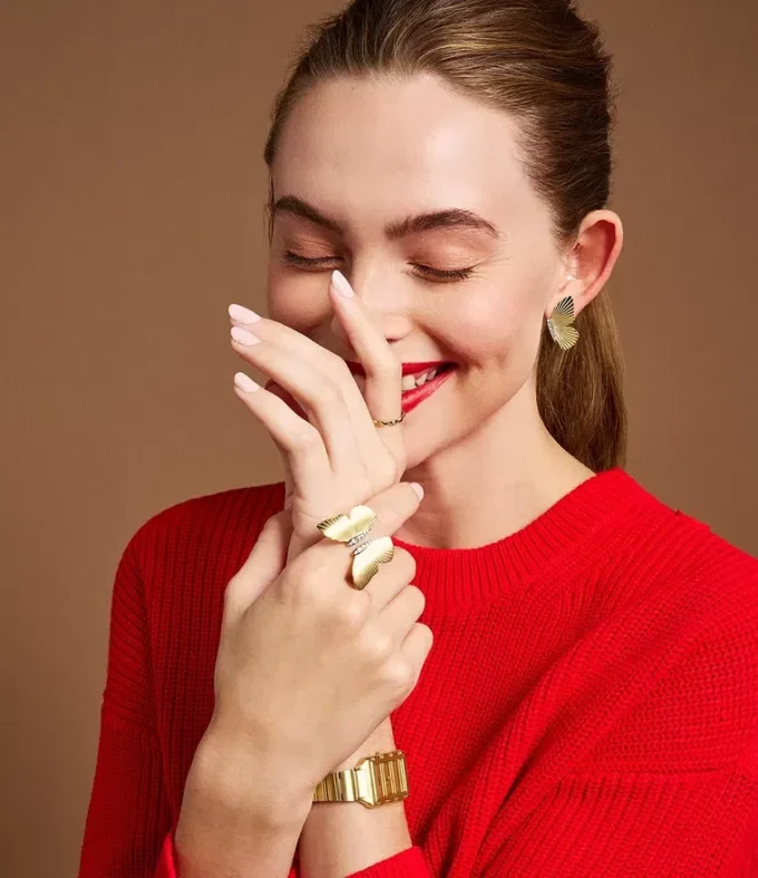 Sutton Butterfly Collection Gold-Tone Stainless Steel Center Focal Ring