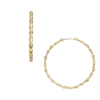 Sutton Evil Eye Gold-Tone Stainless Steel Hoop Earrings