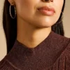 Sutton Evil Eye Gold-Tone Stainless Steel Hoop Earrings