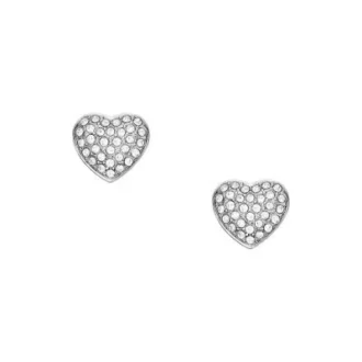 Sutton Glitz Heart Stainless Steel Stud Earrings