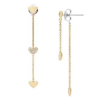 Sutton Heartbeat Gold-Tone Brass Front to Back Earrings