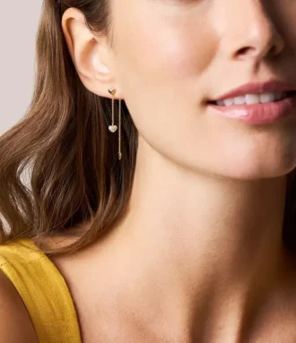 Sutton Heartbeat Gold-Tone Brass Front to Back Earrings