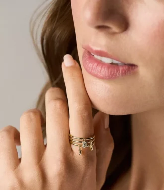 Sutton Heartbeat Gold-Tone Brass Prestack Ring