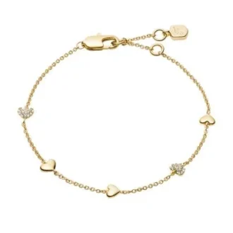 Sutton Heartbeat Gold-Tone Brass Station Bracelet