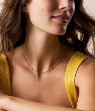 Sutton Heartbeat Gold-Tone Brass Station Necklace