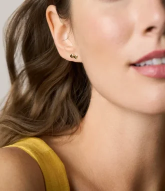 Sutton Heartbeat Gold-Tone Brass Stud Earrings