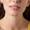 Sutton Heartbeat Gold-Tone Brass Stud Earrings
