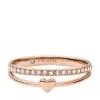 Sutton Hearts To You Rose Gold-Tone Stainless Steel Band Ring
