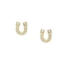 Sutton Horseshoe Gold-Tone Stainless Steel Stud Earrings