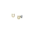 Sutton Horseshoe Gold-Tone Stainless Steel Stud Earrings