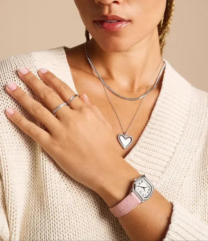 Sutton Legacy Heart Stainless Steel Rotating Pendant Necklace