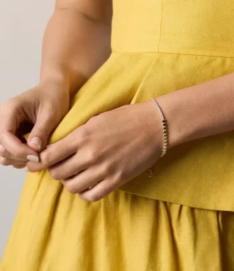 Sutton Love-All Gold-Tone Brass Heart Link Tennis Bracelet