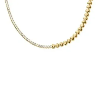 Sutton Love-All Gold-Tone Brass Heart Link Tennis Necklace