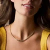 Sutton Love-All Gold-Tone Brass Heart Link Tennis Necklace