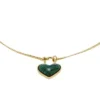 Sutton Modern Meadows Reconstituted Malachite Heart Chain Bracelet
