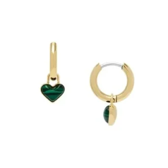 Sutton Modern Meadows Reconstituted Malachite Heart Hoop Earrings
