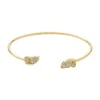 Sutton Pavé Butterfly Gold-Tone Stainless Steel Cuff Bracelet