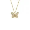 Sutton Pavé Butterfly Gold-Tone Stainless Steel Pendant Necklace