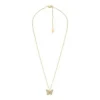 Sutton Pavé Butterfly Gold-Tone Stainless Steel Pendant Necklace