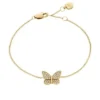 Sutton Pavé Butterfly Gold-Tone Stainless Steel Station Bracelet