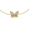 Sutton Pavé Butterfly Gold-Tone Stainless Steel Station Bracelet