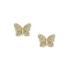 Sutton Pavé Butterfly Gold-Tone Stainless Steel Stud Earrings