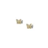 Sutton Pavé Butterfly Gold-Tone Stainless Steel Stud Earrings