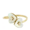 Sutton Radiant Love Gold-Tone Stainless Steel Mother-of-Pearl Heart Toi Et Moi Ring