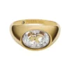 Sutton Shaky Glitz Gold-Tone Stainless Steel Moon and Star Signet Ring