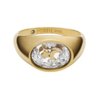Sutton Shaky Glitz Gold-Tone Stainless Steel Moon and Star Signet Ring