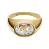 Sutton Shaky Glitz Gold-Tone Stainless Steel Moon and Star Signet Ring