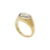 Sutton Shaky Glitz Gold-Tone Stainless Steel Moon and Star Signet Ring