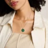 Taurus Sutton Zodiac Gold-Tone Stainless Steel Green Malachite Pendant Necklace