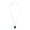 Taurus Sutton Zodiac Gold-Tone Stainless Steel Green Malachite Pendant Necklace